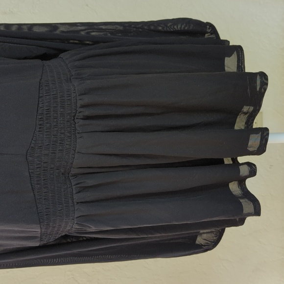 Torrid Deep Black Stretch Mesh V-Neck Smocked Waist Babydoll Top Size 1X - Picture 8 of 15